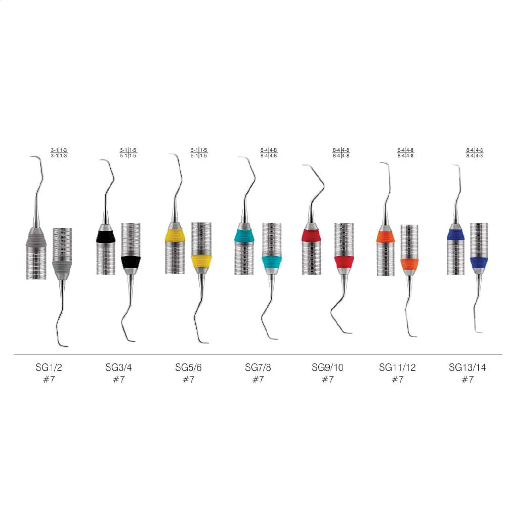 GDC Gracey Curettes Colour Coded S/7 Instruments Kit (GCCCWC7)