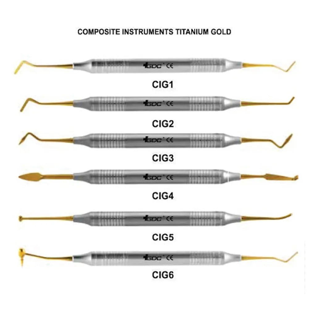 GDC Composite Instruments Titanium Coated S/6 # Gold Instruments Kit (CIGWC6)